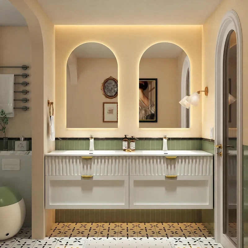 Home Bathroom Vanity Combo - Szafka łazienkowa w kremowym stylu z