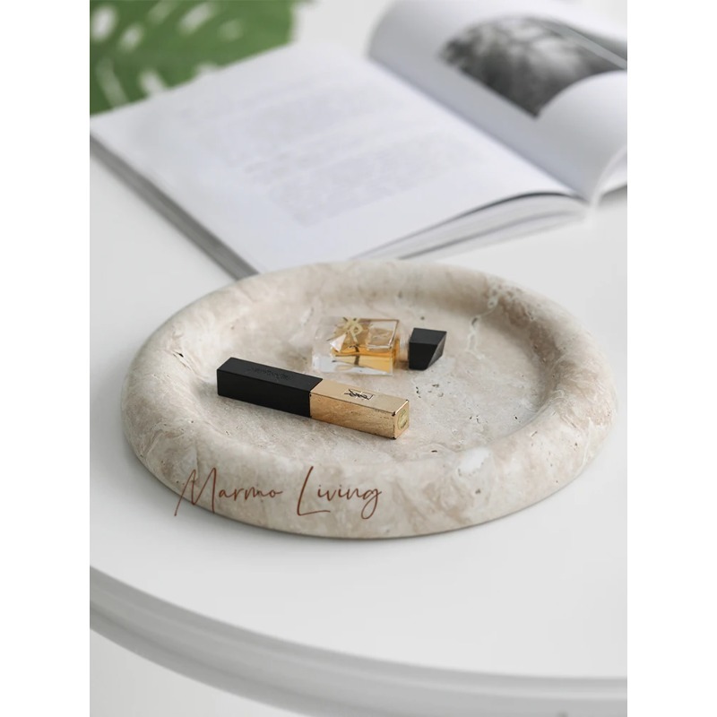 Modny beżowy taca z trawertynu – Home Bathroom Trends recenzja i cena